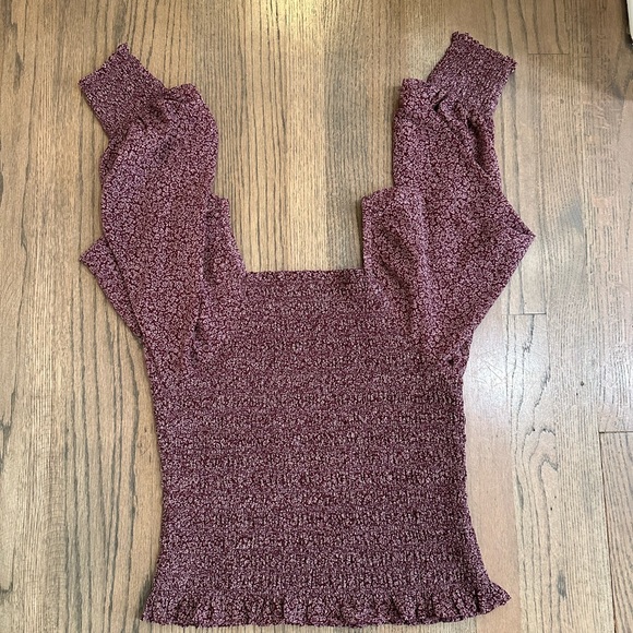 Madewell Lucie Bubble Sleeve Smocked Top in Cottage Garden-Size Medium - Picture 8 of 11